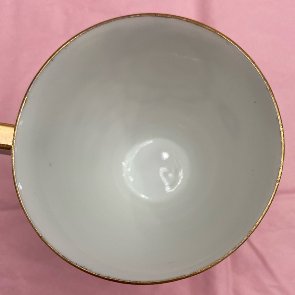 EUC VTG MADE IN JAPAN WHITE FINE BONE CHINA TEACUP WITH HAND PAINTED GOLD ROSE - Picture 6 of 7